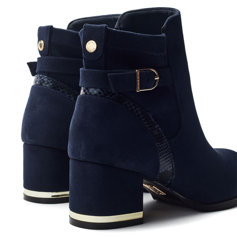 Peyari Navy Alcantara Boots