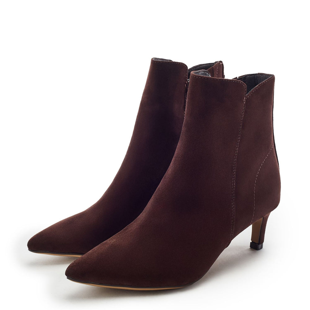 Philomena Dark Brown Alcantara Boots