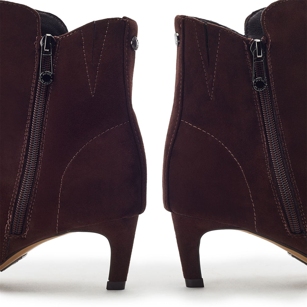 Philomena Dark Brown Faux Suede Boots