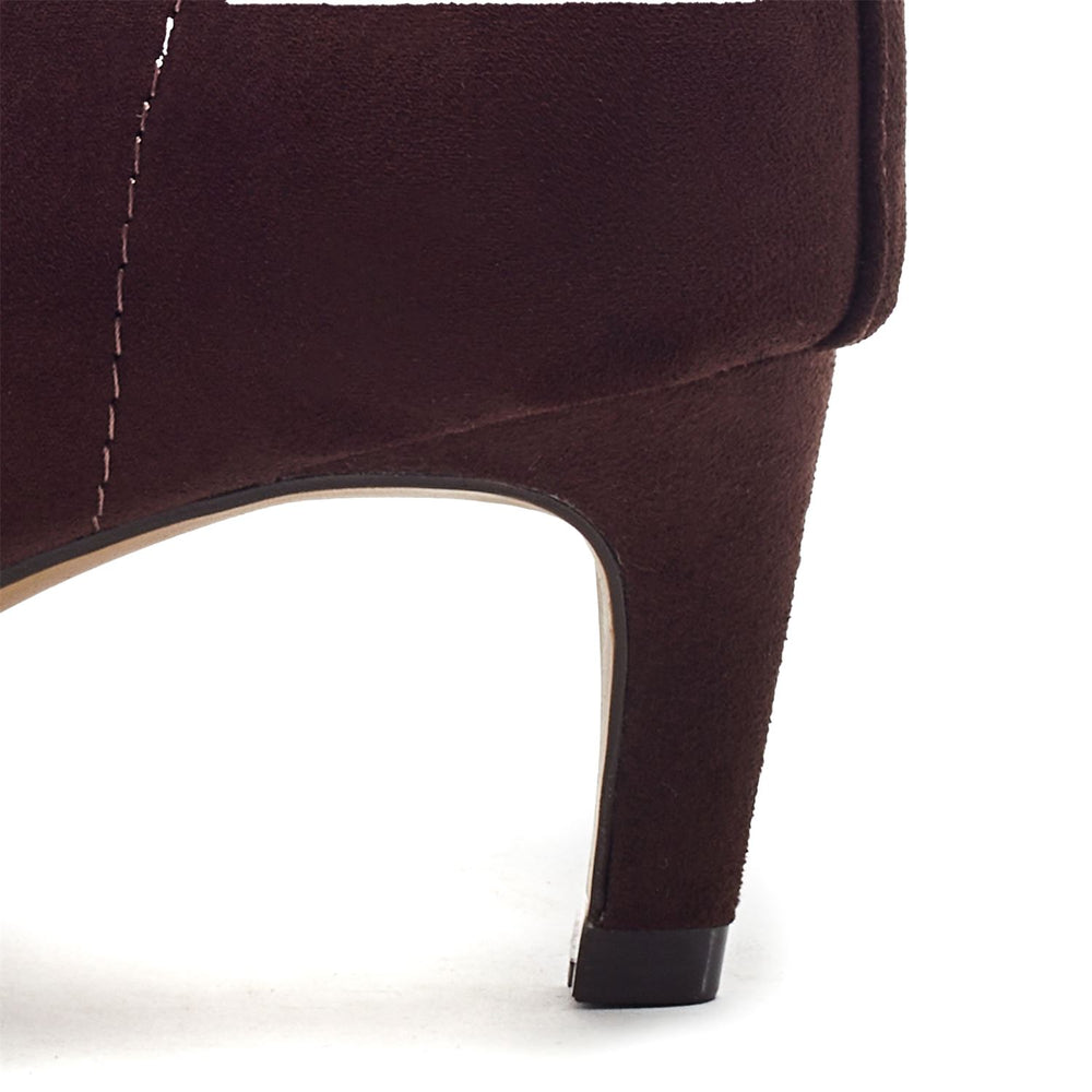 Philomena Dark Brown Faux Suede Boots