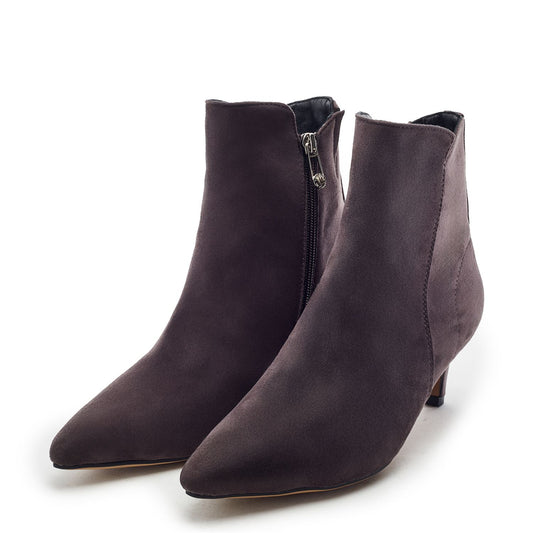 Philomena Grey Alcantara Boots