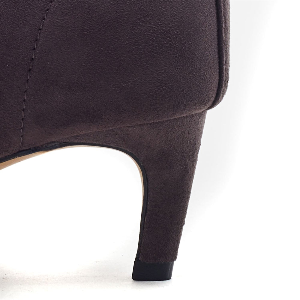 Philomena Grey Faux Suede Boots