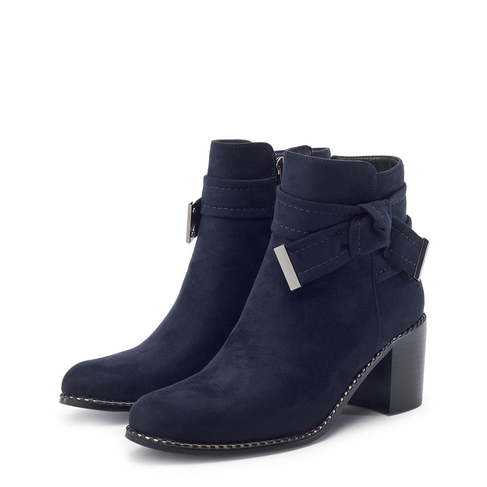 Phoebea Navy Alcantara Boots