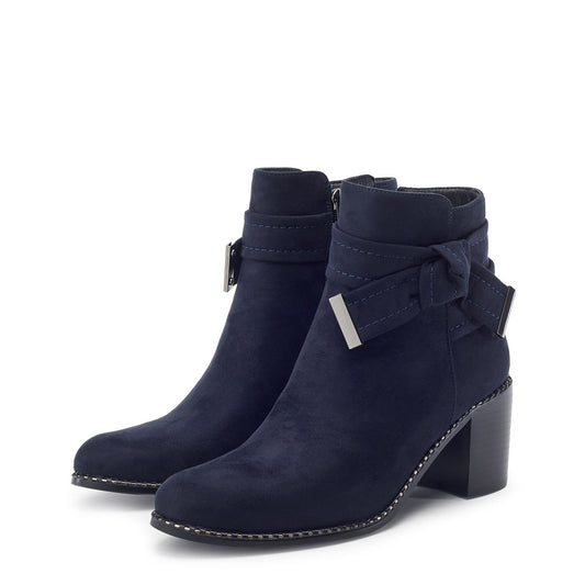 Phoebea Navy Alcantara Boots