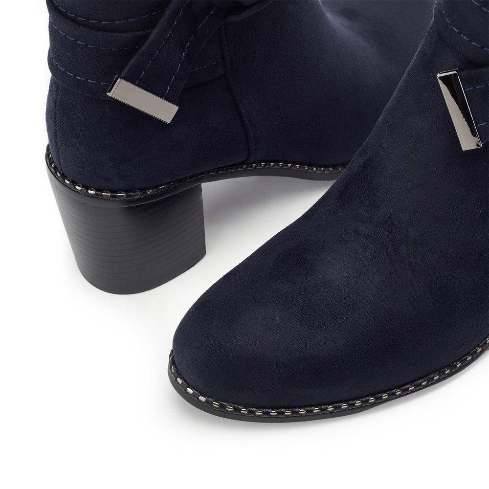 Phoebea Navy Alcantara Boots