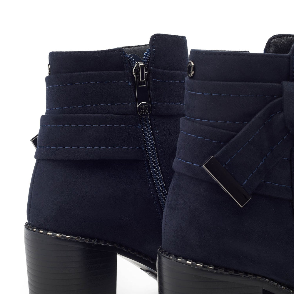Phoebea Navy Alcantara Boots