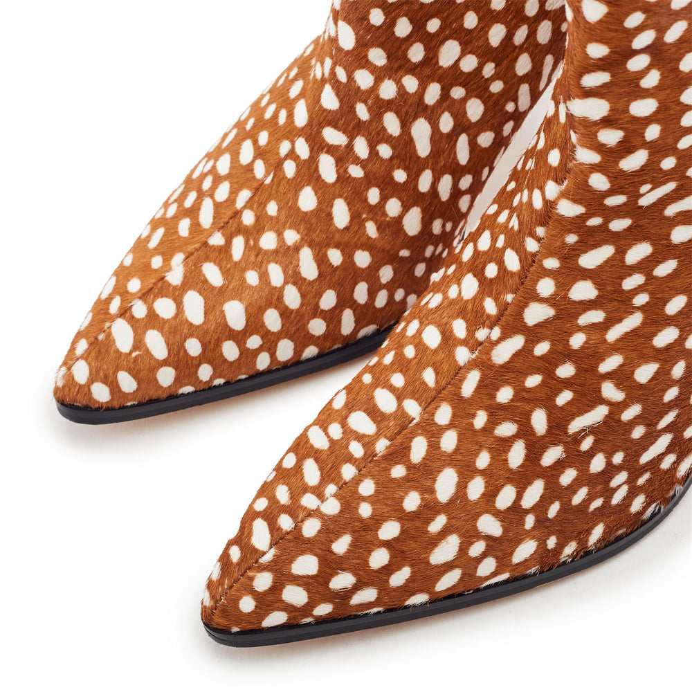 Pix Fawn Fawn Print Pony Hair Boots