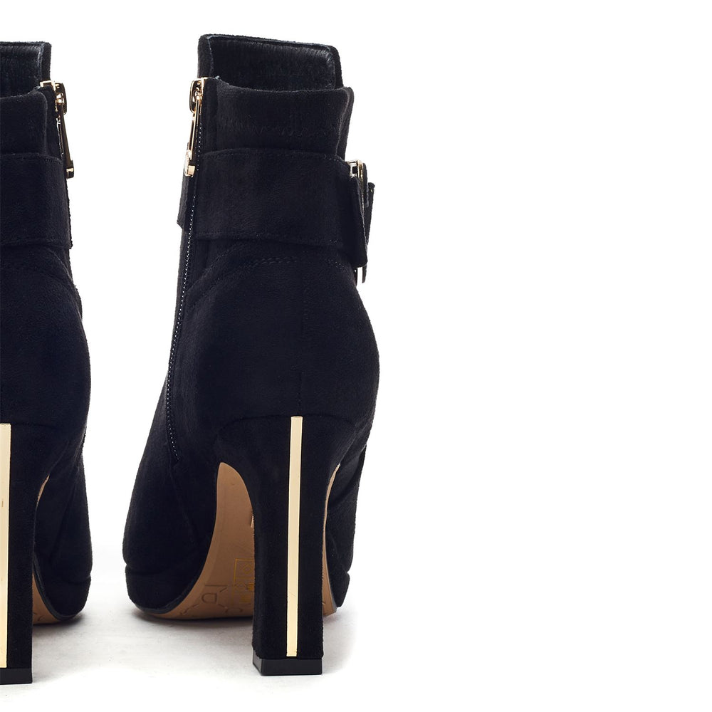Poppina Black Faux Suede Boots