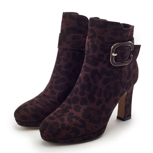 Poppina Leopard Alcantara Boots