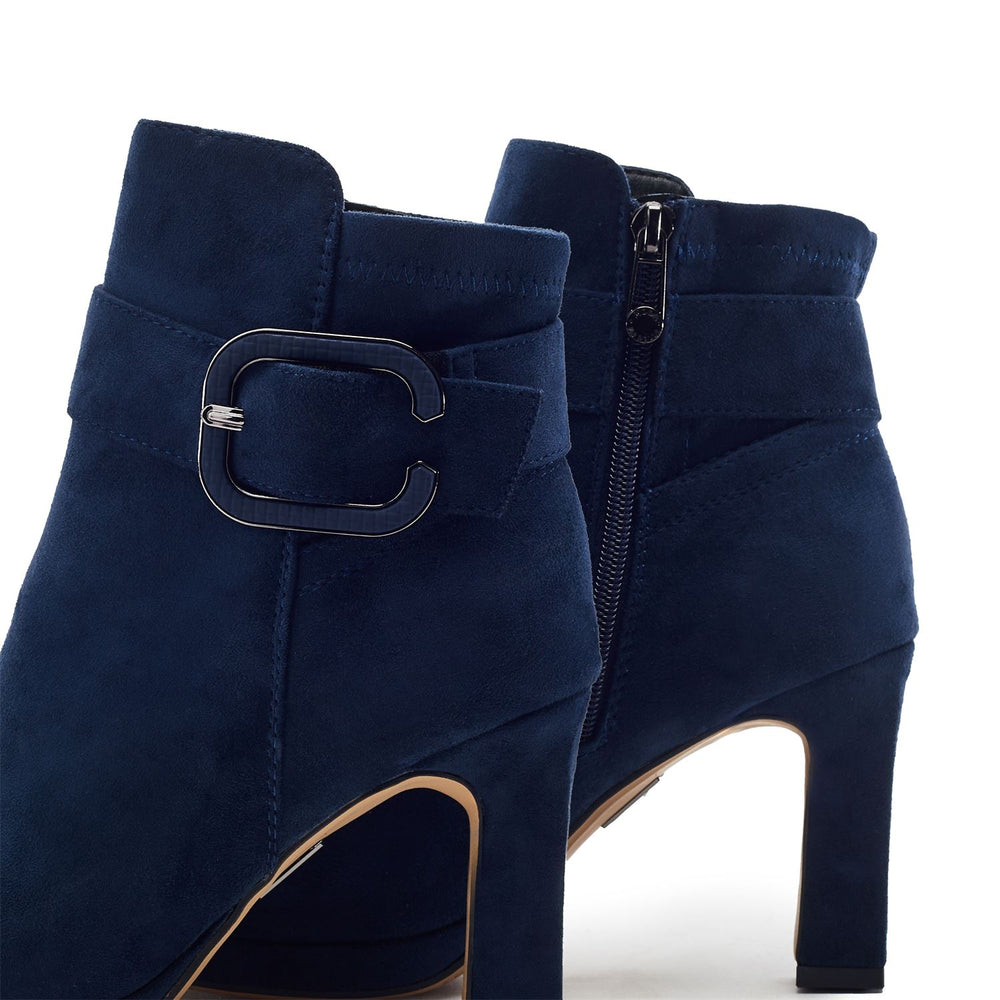 Poppina Navy Alcantara Boots