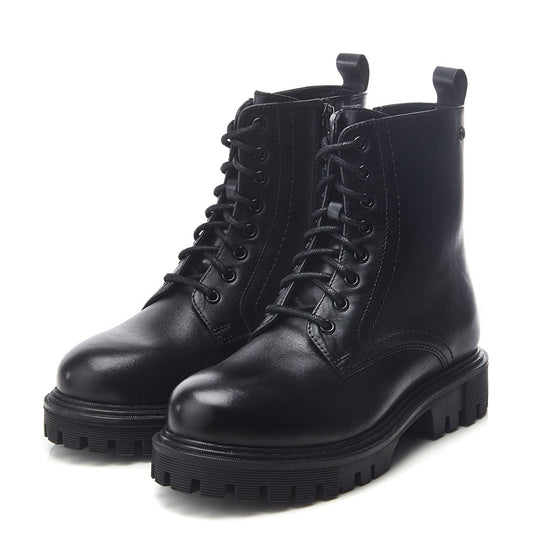 Presses Black Leather Boots
