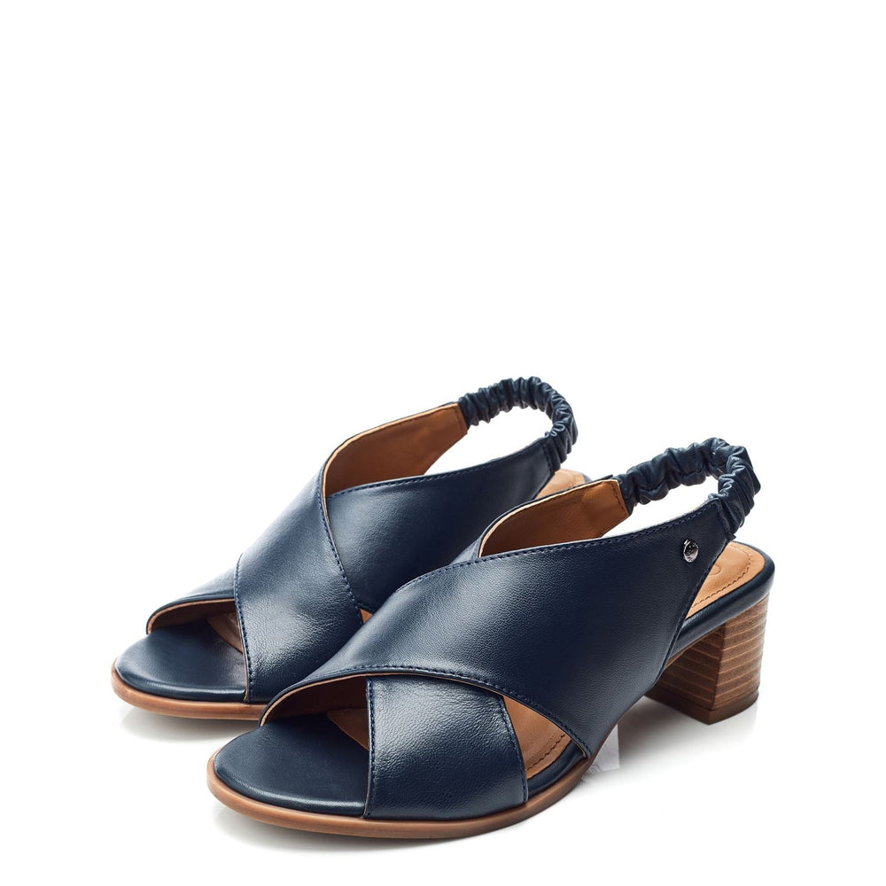 Prinia Navy Leather Sandals