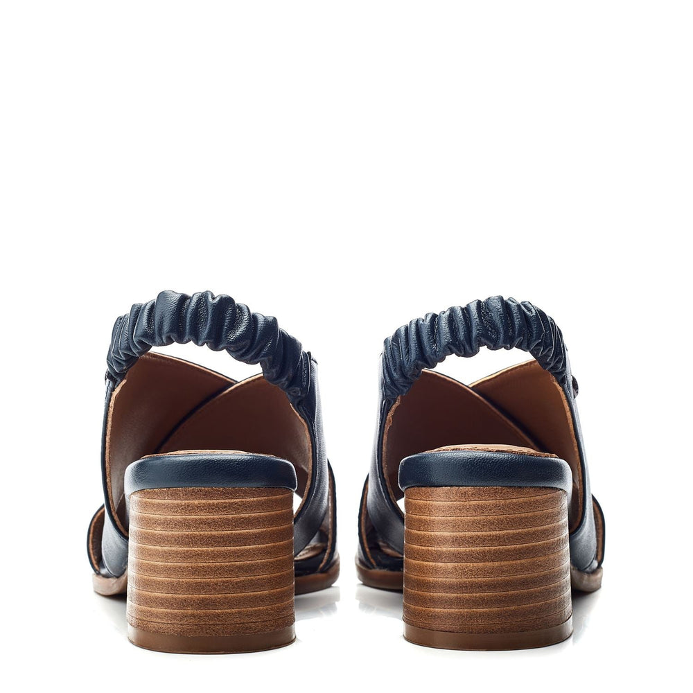 Prinia Navy Leather Sandals