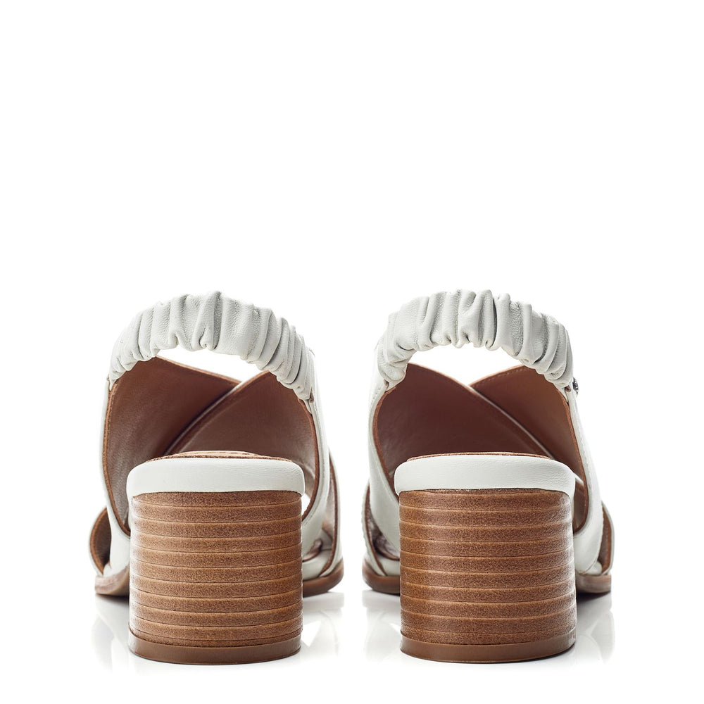 Prinia Off White Leather Sandals