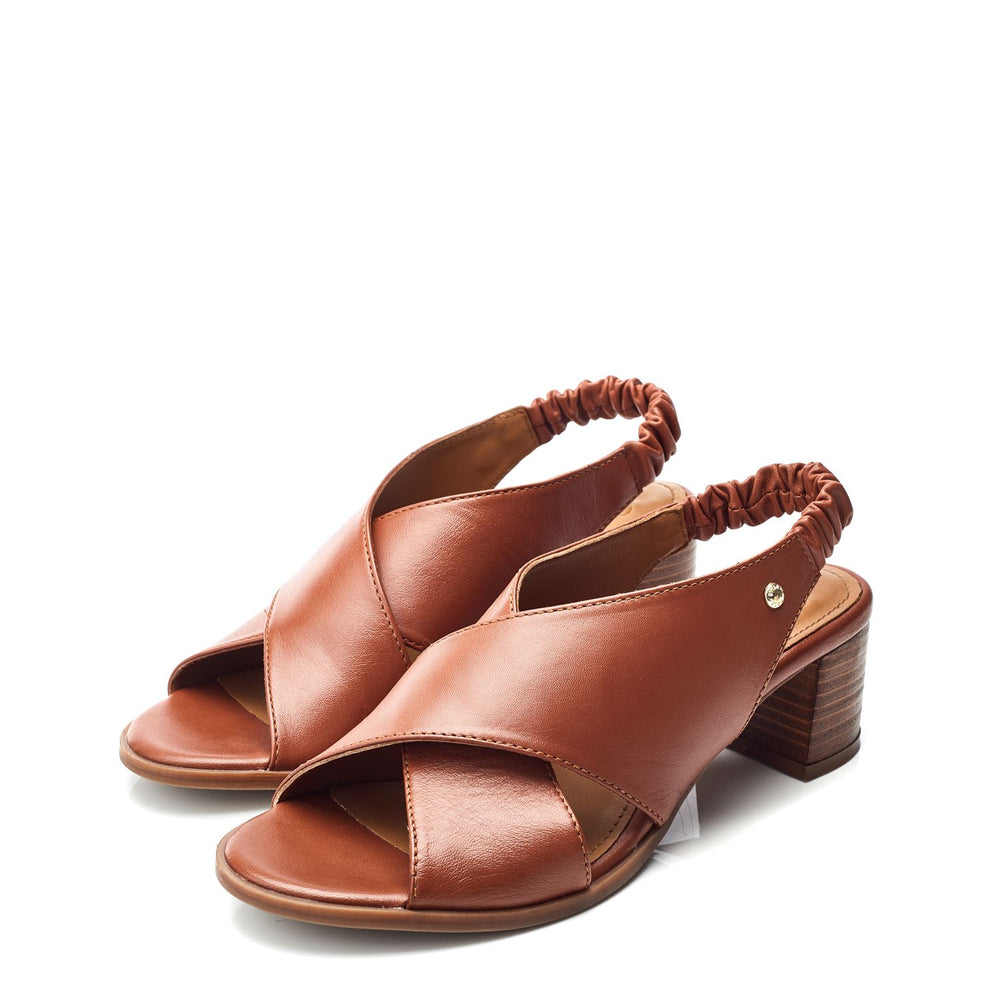 Prinia Tan Leather Sandals
