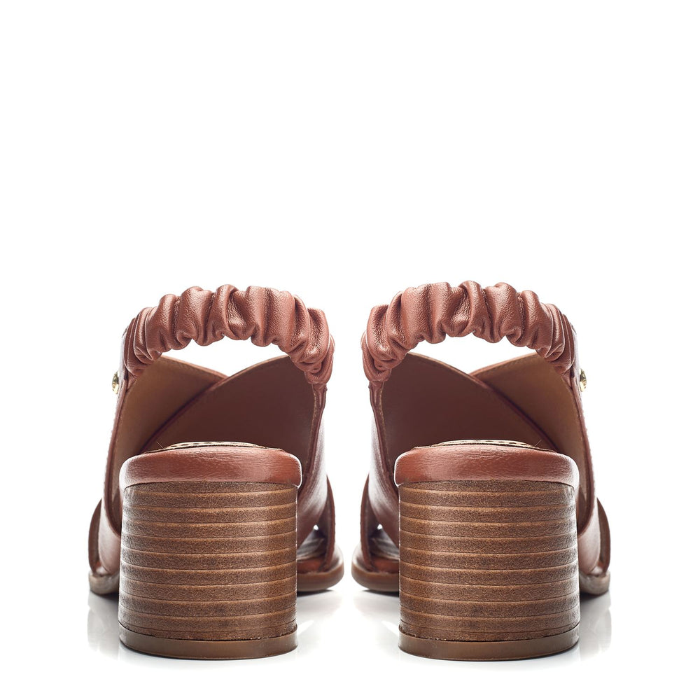 Prinia Tan Leather Sandals