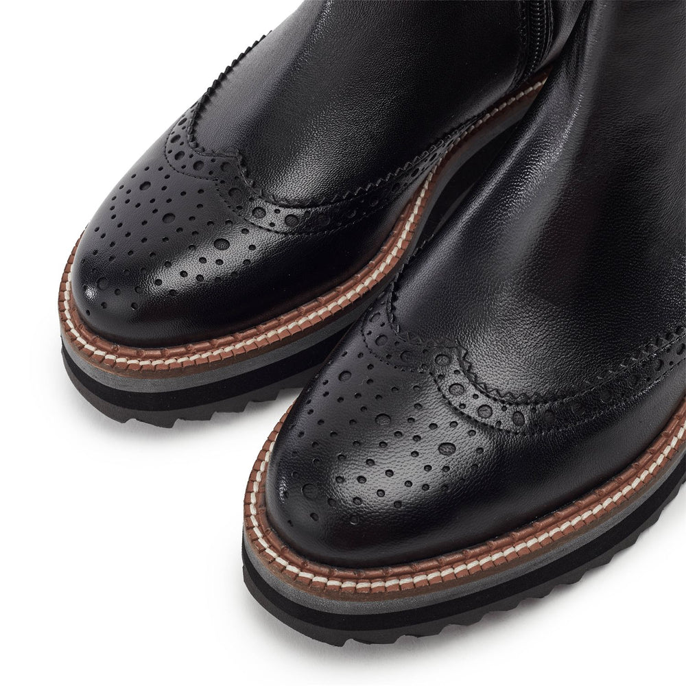Priyah Black Leather Boots