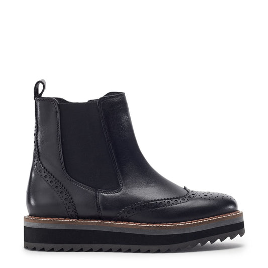 Priyah Black Leather Boots
