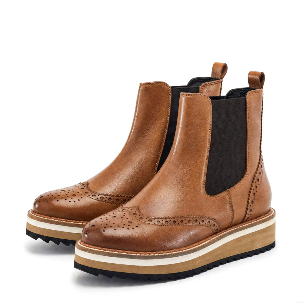 Priyah Tan Leather Boots