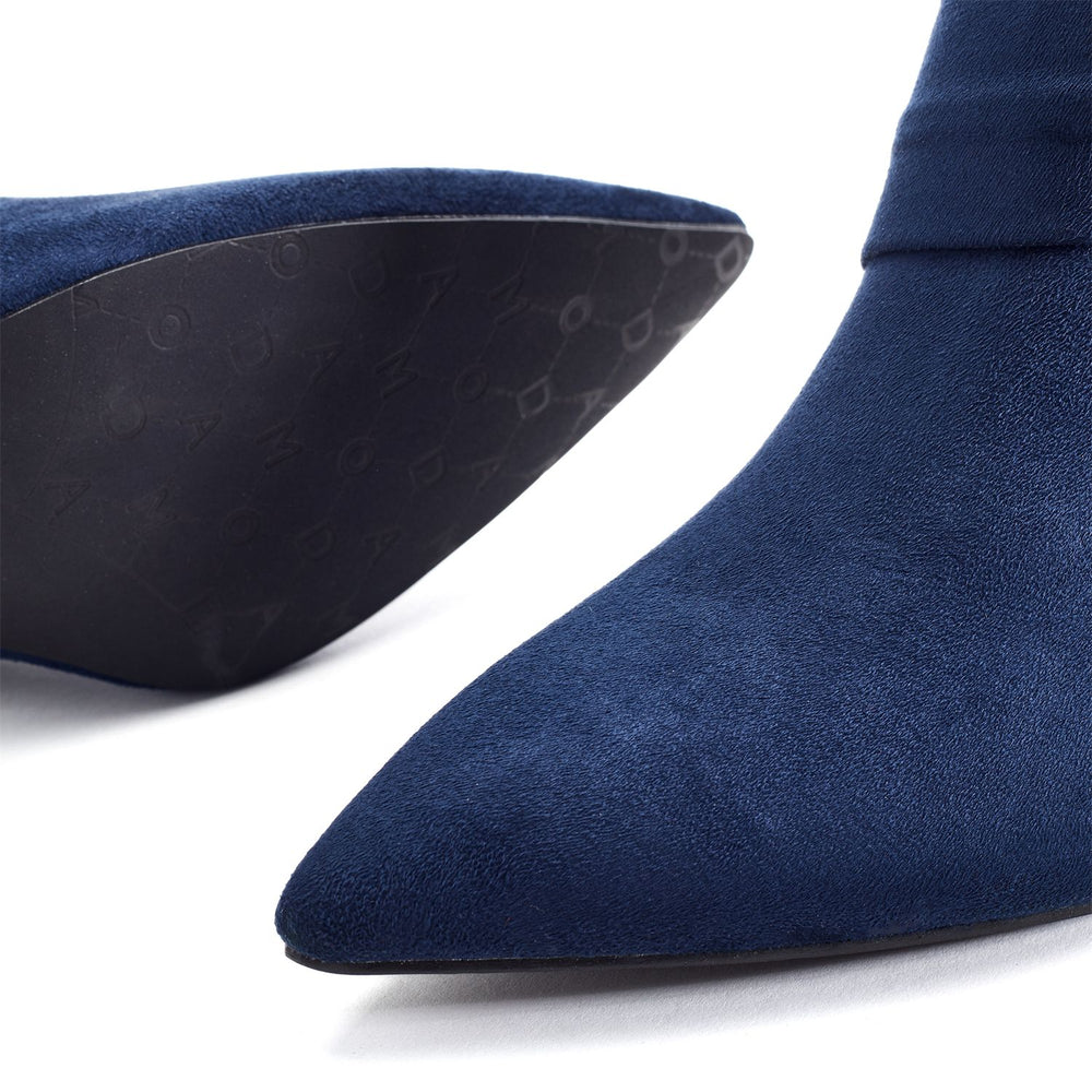Quinia Navy Alcantara Boots