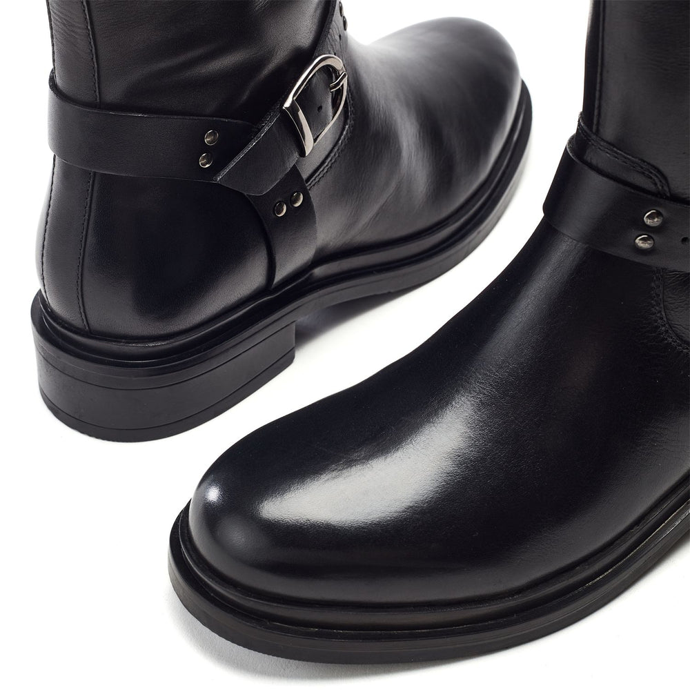 Rainia Black Leather Boots