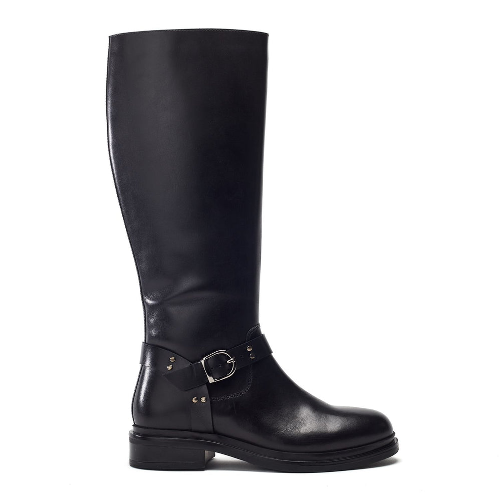 Rainia Black Leather Boots