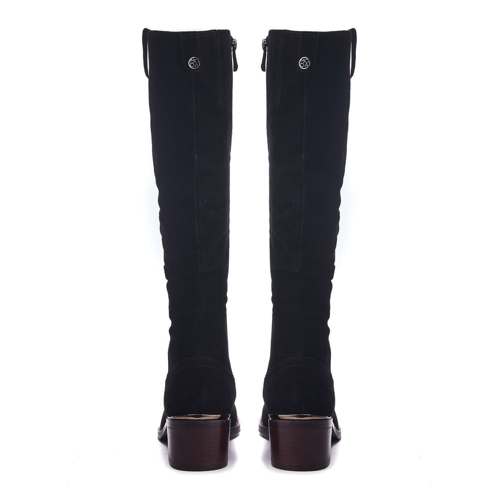 Raissa Black Suede Boots