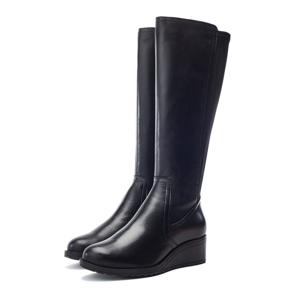 Rayna Black Leather Boots