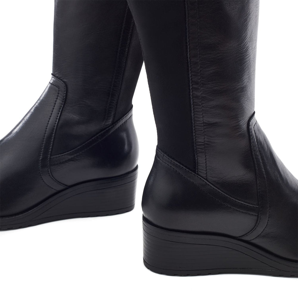 Rayna Black Leather Boots