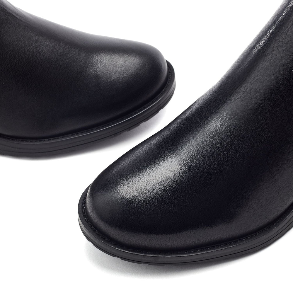 Rayna Black Leather Boots