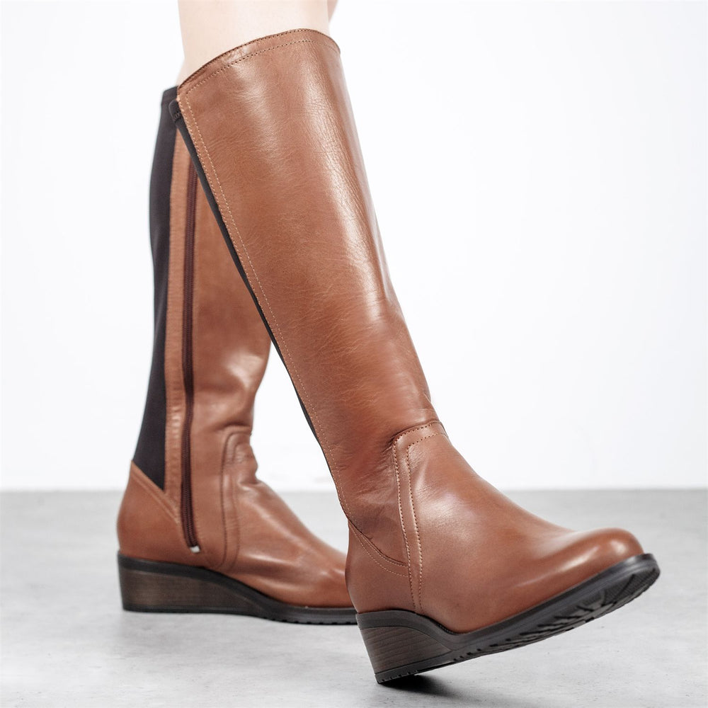 Rayna Tan Leather Boots