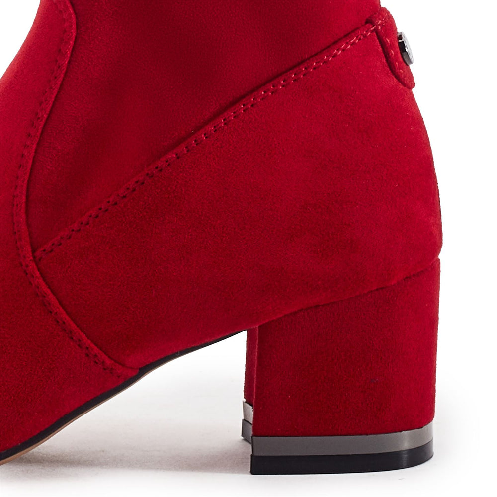 Raziel Red Alcantara Boots