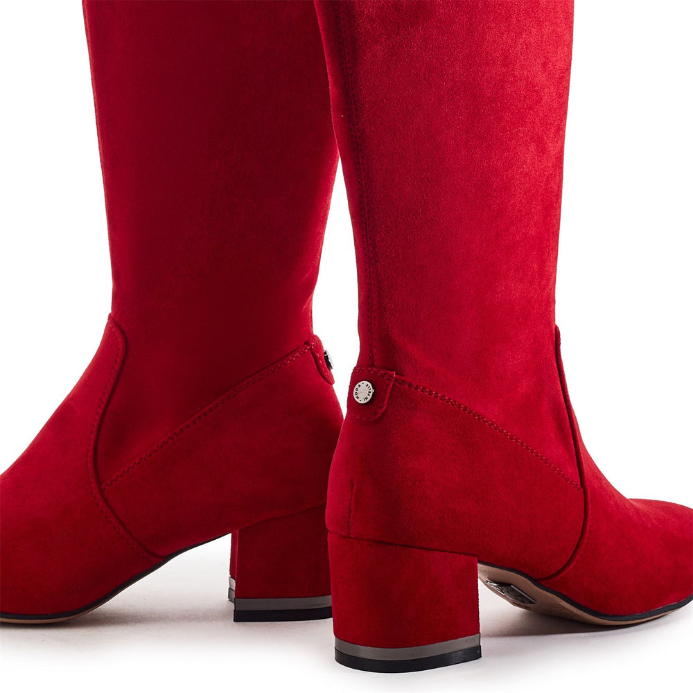 Raziel Red Alcantara Boots