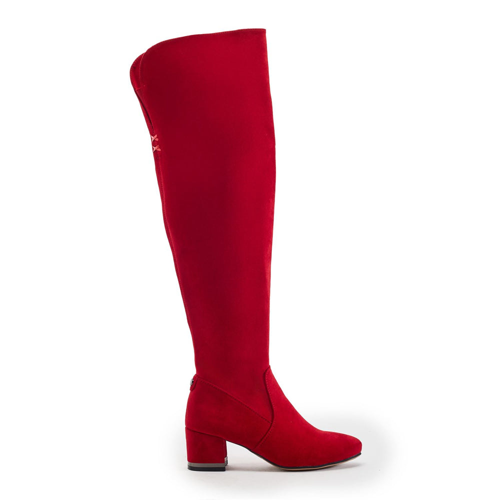 Raziel Red Alcantara Boots
