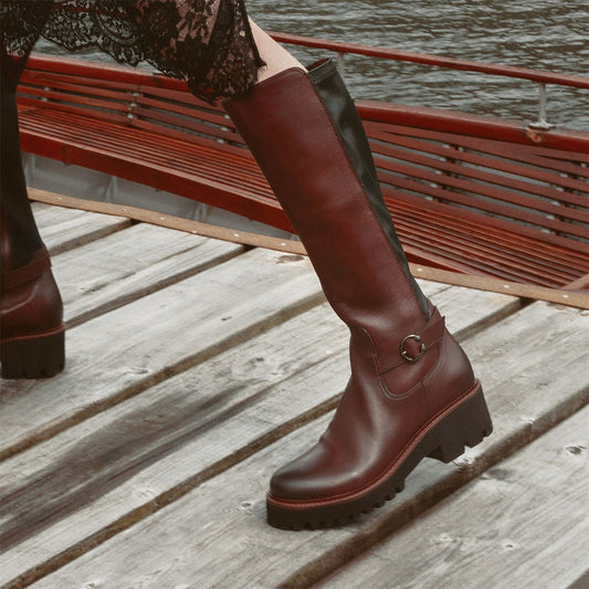 Remina Burgundy Leather Boots