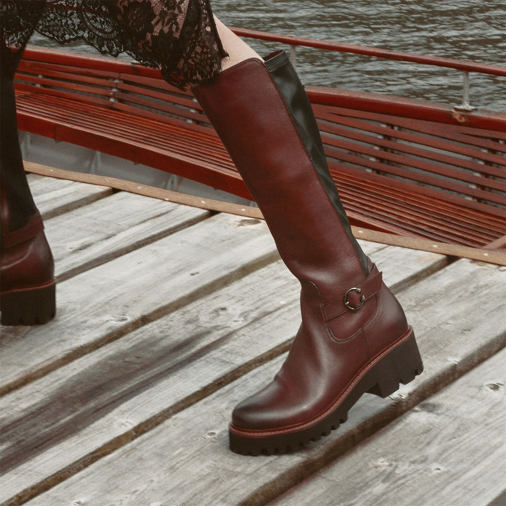 Remina Burgundy Leather Boots