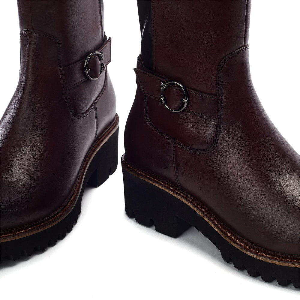 Remina Burgundy Leather Boots