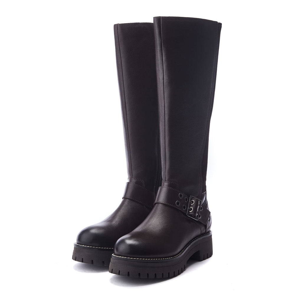Remy Dark Brown Leather Boots