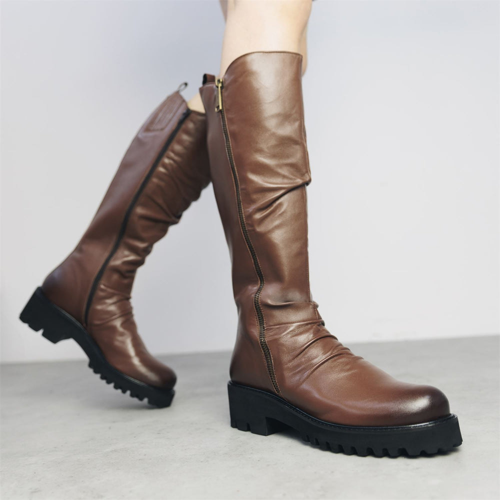Riez Tan Leather Boots