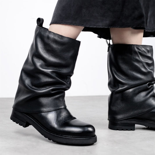 Rinnia Black Leather Boots