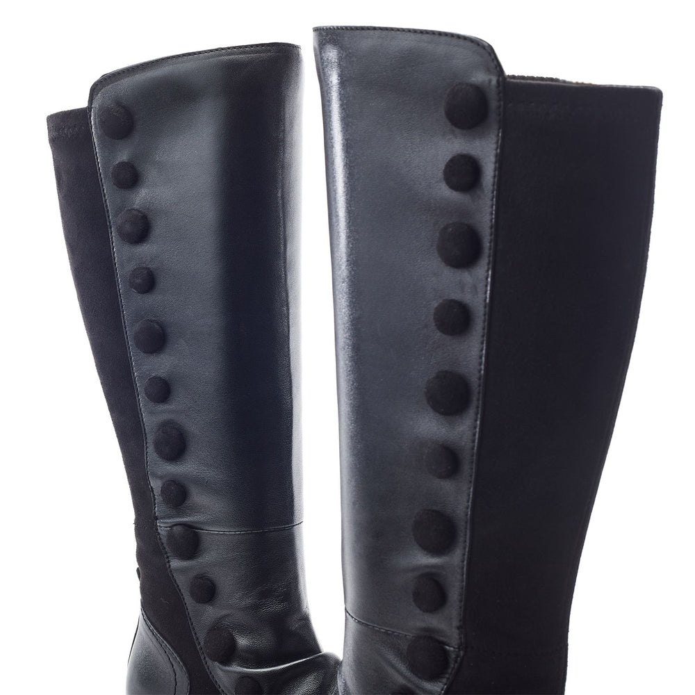 Riyla Black Leather Boots