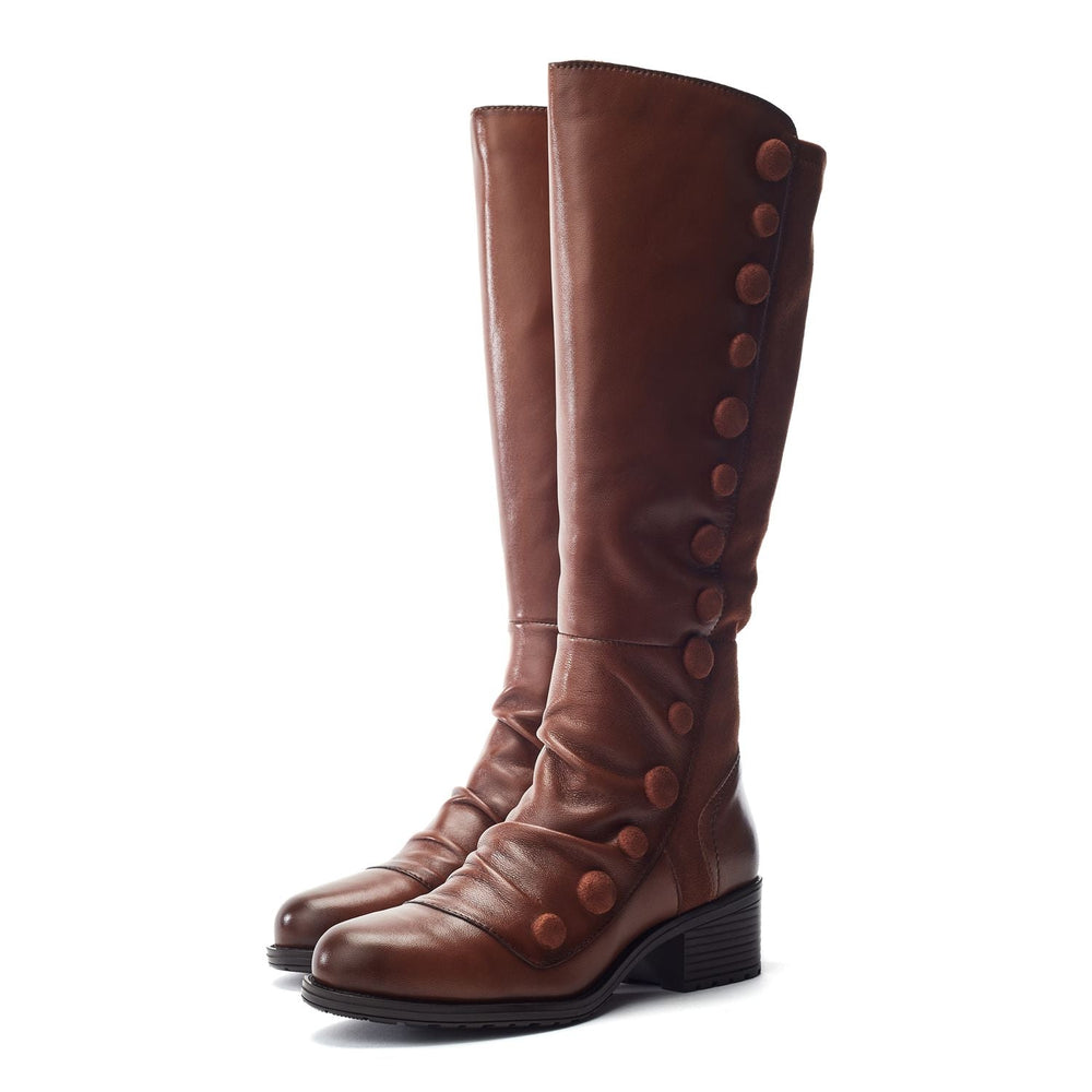 Riyla Tan Leather Boots
