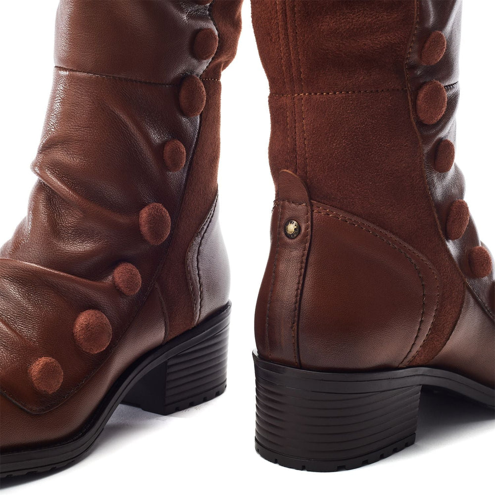 Riyla Tan Leather Boots