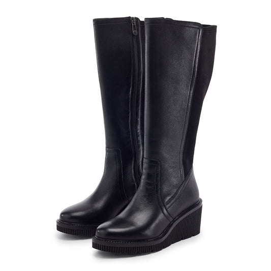 Rosemarey Black Leather Boots