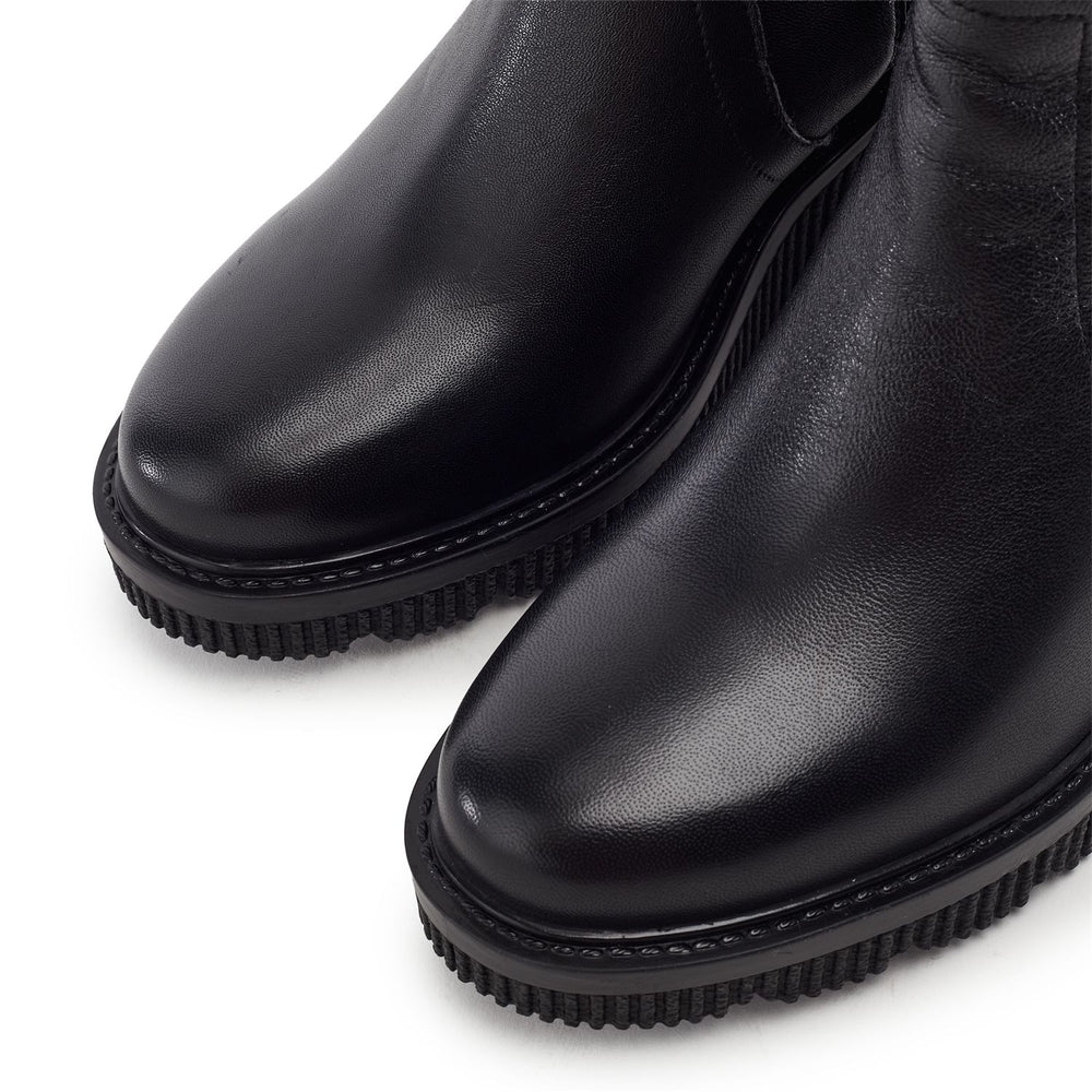 Rosemarey Black Leather Boots
