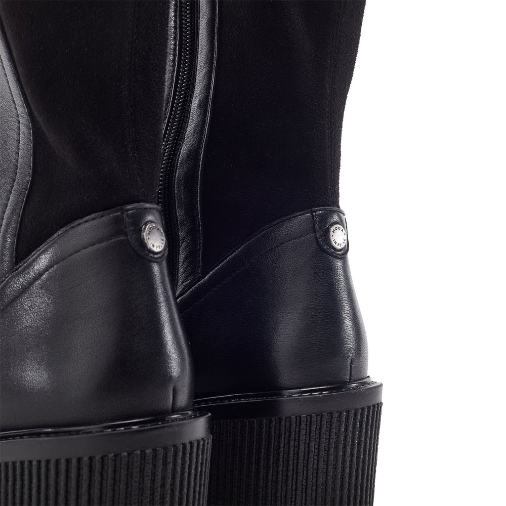 Rosemarey Black Leather Boots