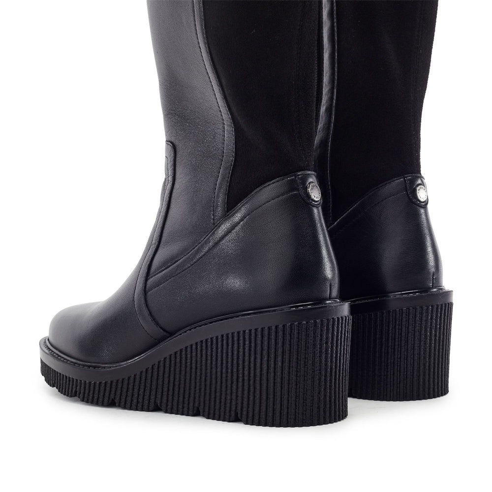 Rosemarey Black Leather Boots