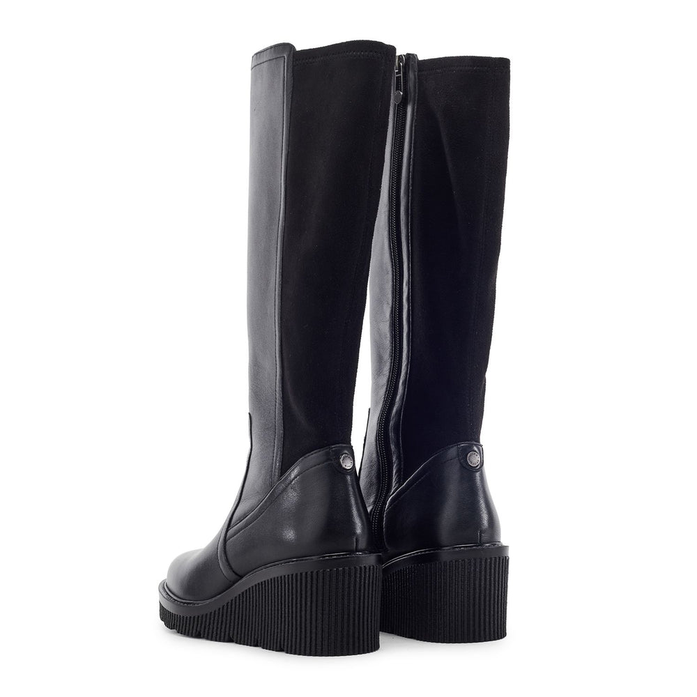 Rosemarey Black Leather Boots