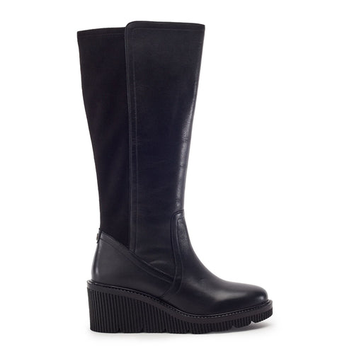 Rosemarey Black Leather Boots