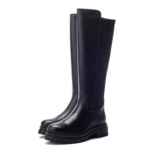 Roshana Black Leather Boots